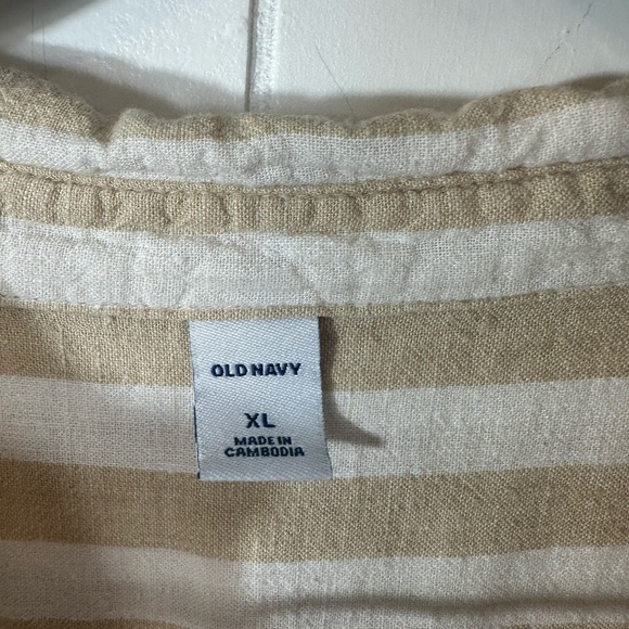 Old Navy Linen Blend Casual Striped Women’s Top Size XL - Picture 6 of 6